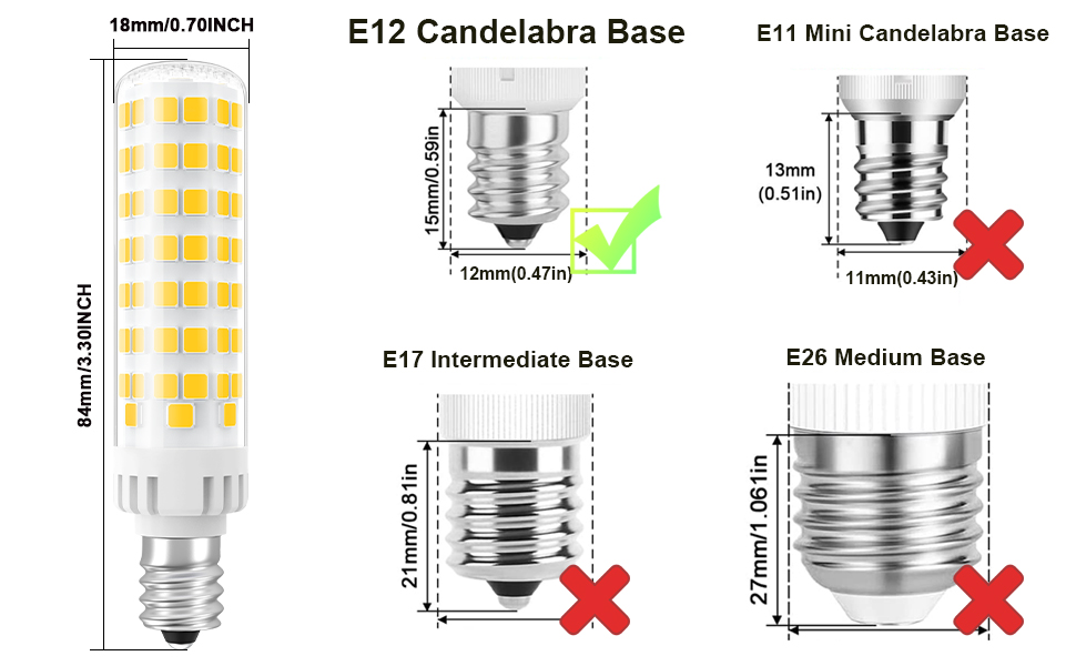 TAIYALOO Dimmable E12 Candelabra LED Light Bulbs 100W Equivalent, Warm