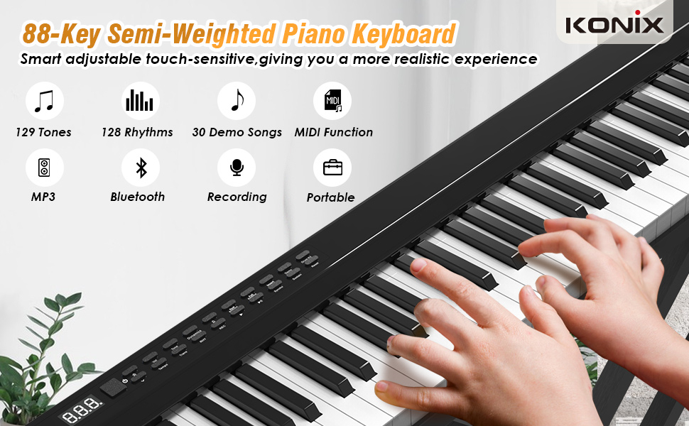 OYAYO Digital Piano 88 Weighted Keys with Stand Full Size keyboard