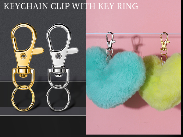 Keychain Clip with Key Rings for Crafts