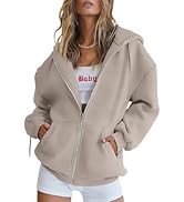 Trendy Queen Womens Zip Up Hoodies Oversized Sweatshirts Fall School Fashion Outfits Casual Jacke...