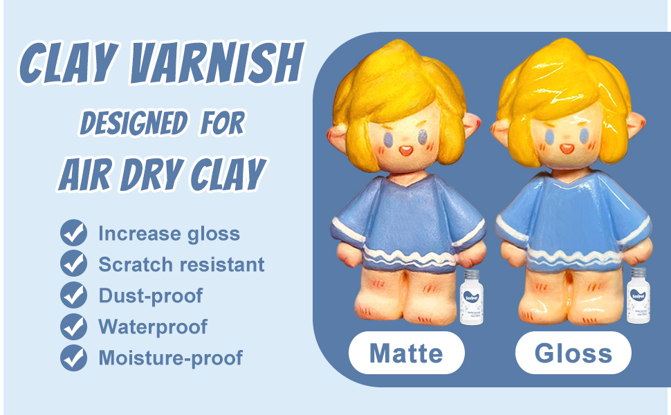Air Dry Clay Glaze, Clay Varnish for Air Drying Clay, Clear Varnish for