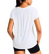 SANTINY Short Sleeve Workout Tops for Women Loose Yoga T-Shirts Sun Protection Breathable Running...