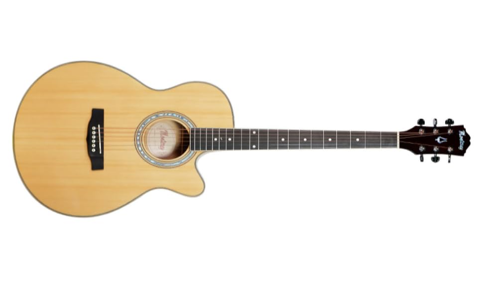 Monterey Folksize Acoustic Guitar with Tuner Natural Top (MA15TN