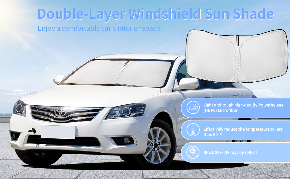 for Toyota Camry Sun Shade Sunshade Windshield Cover 4 Layers Front Window Shade