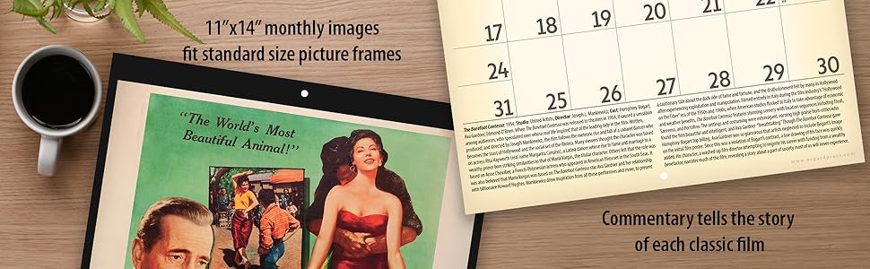 Asgard Press 2025 Vintage Movie Posters Calendar features