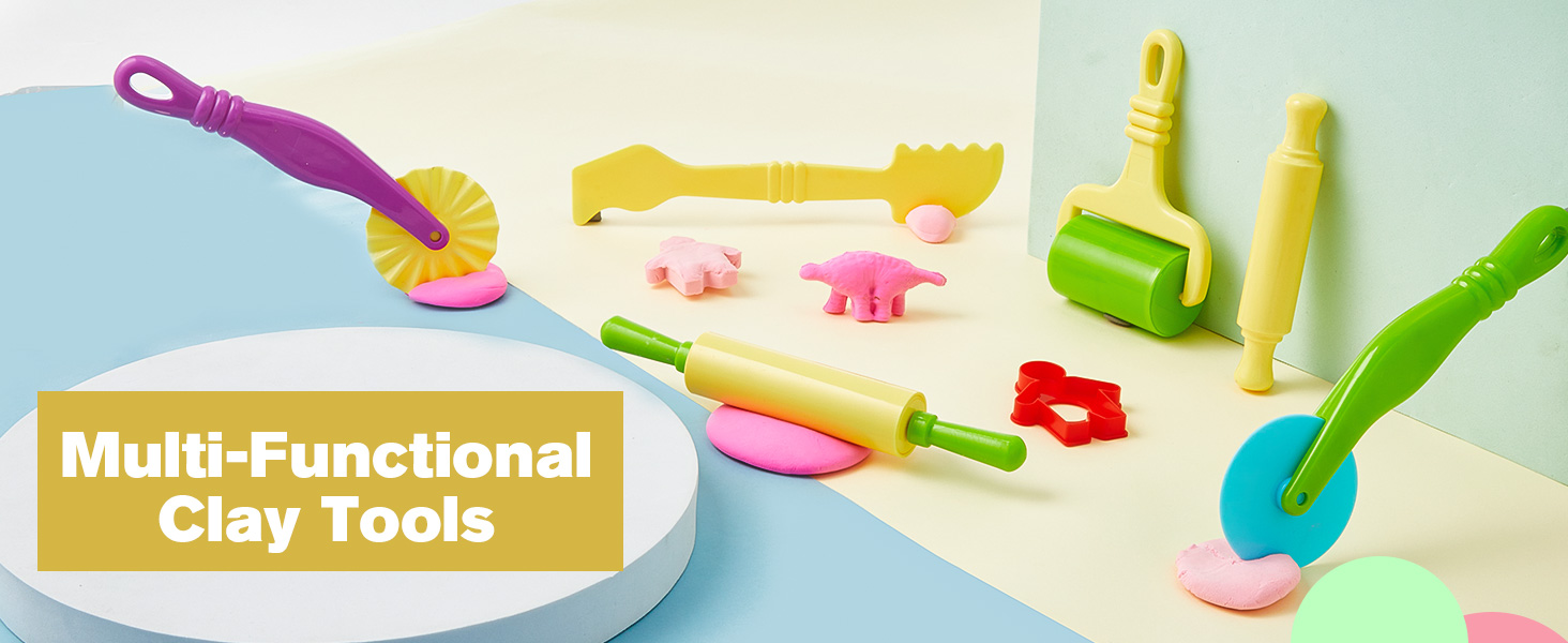 Lictin Playdough Tools and Cutters, 44 Pcs Play Dough Tools Playdough Sets for Kids Toddlers