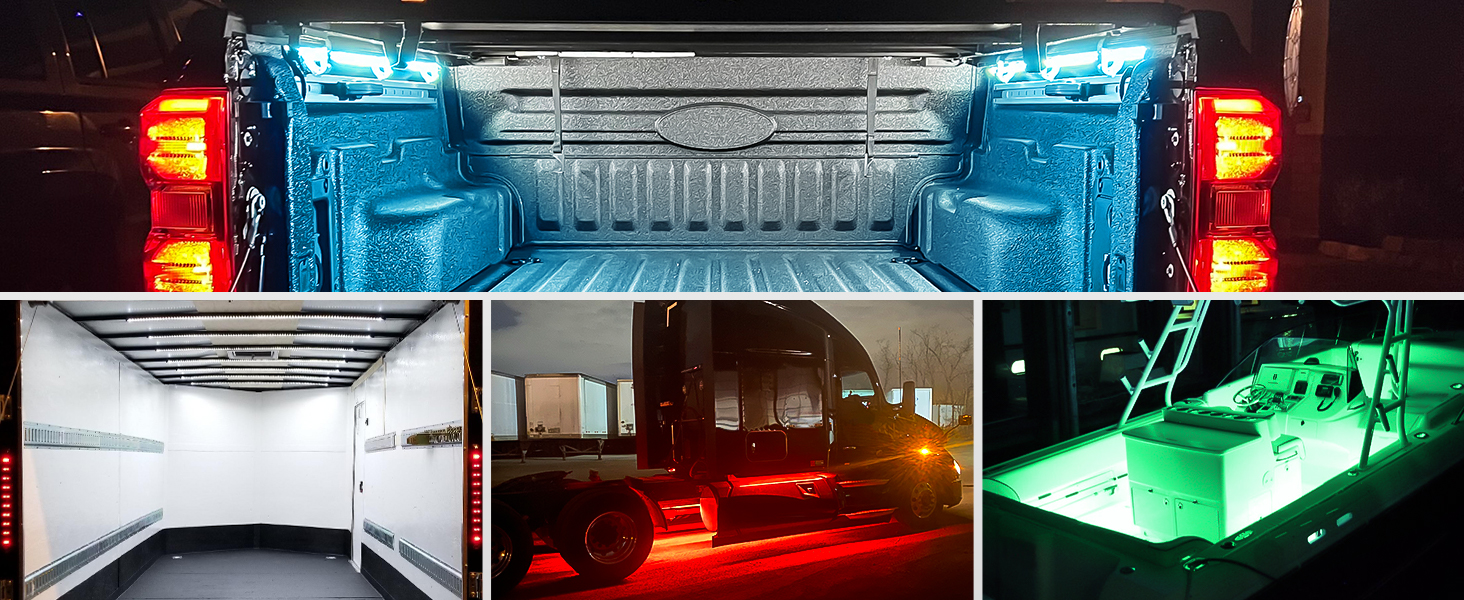 truck bed lights truck jeep rgb led door handles kit under glow light kit for semi truck