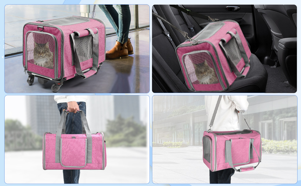 Pet Carrier for Medium Cats or Puppy Under 20LBS TSA Delta