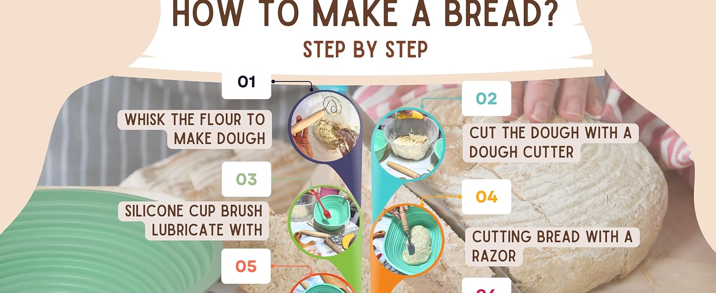 VAYEX Silicone Bread Proofing Basket Bread