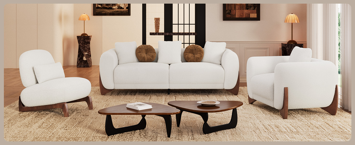 white boucle sofa couch