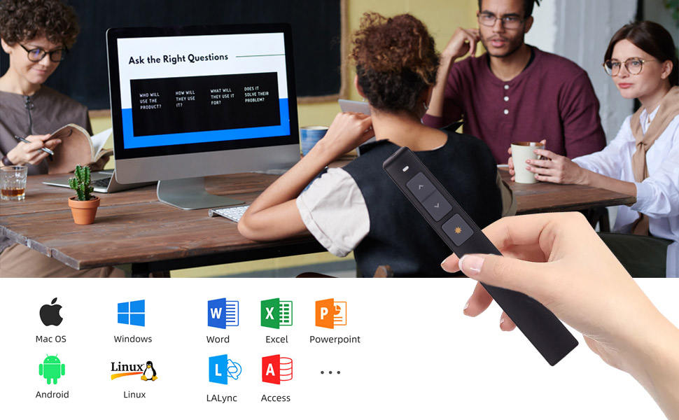 Presentation Clicker Pointer, Wireless Slide Presenter Remotes Control, PowerPoint Clicker 330FT