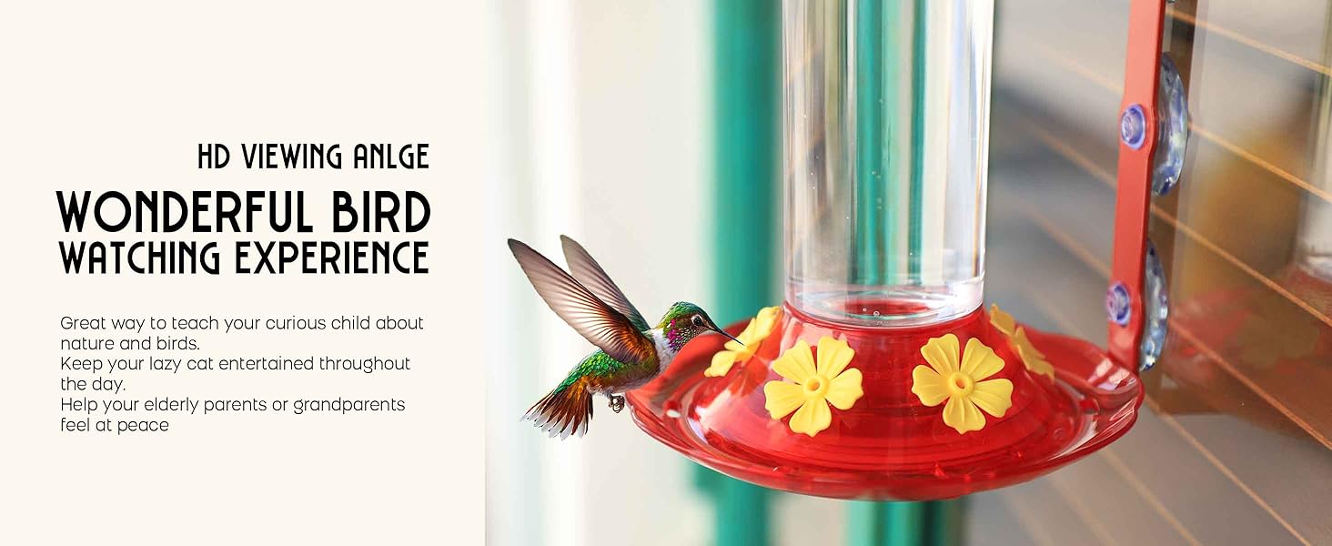 MrCrafts Window Hummingbird Feeders for Outdoors Hanging