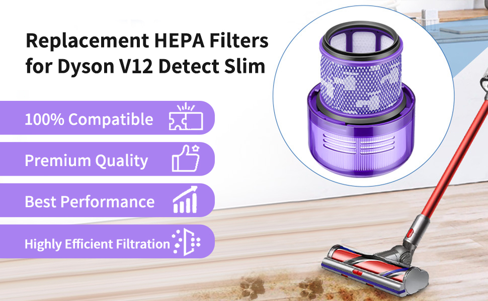 Dyson V12 Detect Slim用 HEPAフィルター　3個 Amazon.co.jp: PIGUOAT HEPA掃除機フィルター 3個パック Dyson