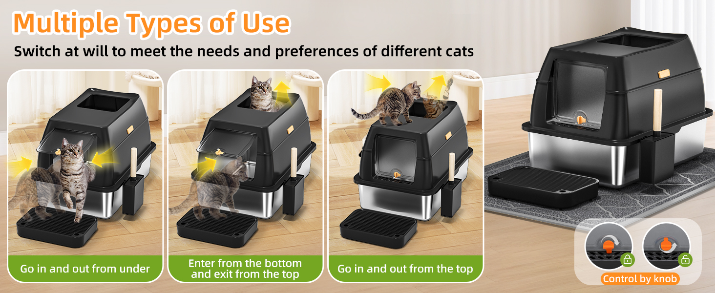 Stainless Steel Cat Litter Box with Lid