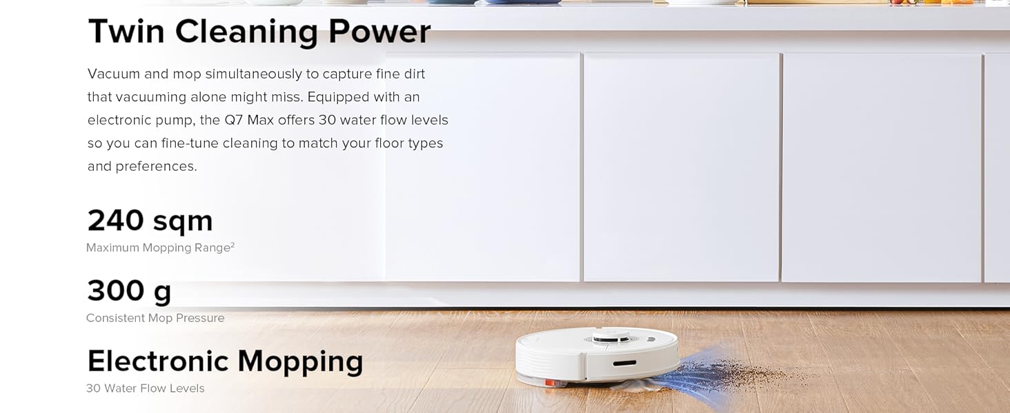 Roborock Q7 Max+ Robot Vacuum and Mop with AutoEmpty Dock Pure, Hands