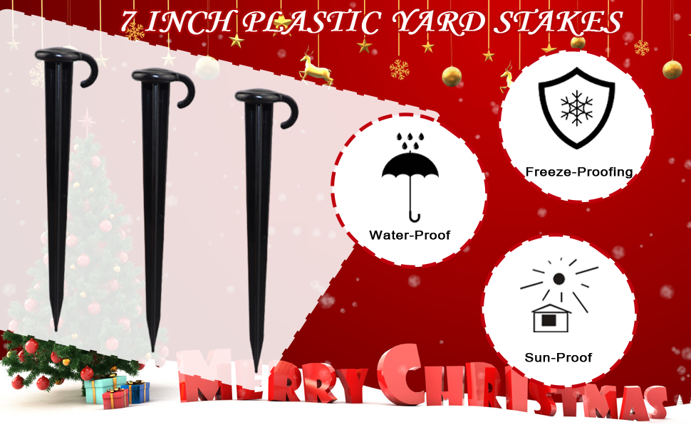 Plastic Stakes for Inflatables 7 Inch Christmas