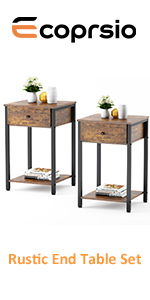 Rustic End Table Set