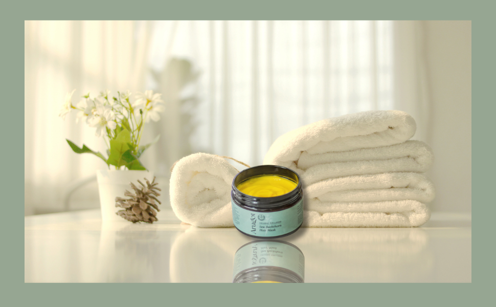 Sea Buckthorn hair mask smooth organic botanical ingredients hydration protection cleanser