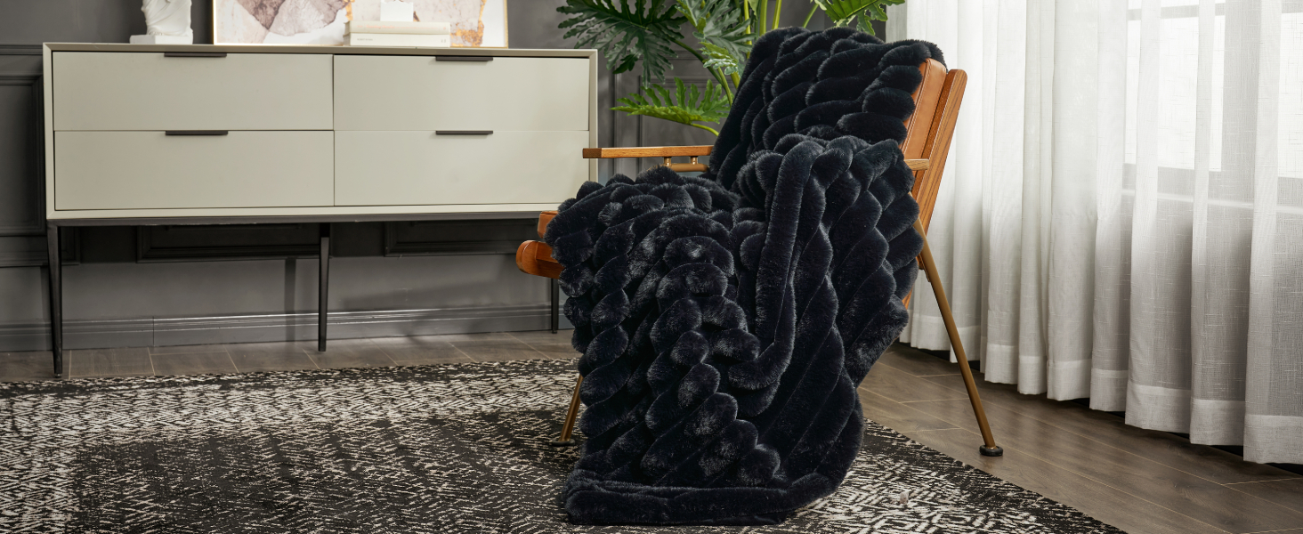 Faux Fur throw Blanket For Couch