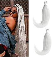 Leeven White Braiding Hair Pre Stretched 2 Packs Kanekalon Ombre Jumbo Braiding Hair Extensions 2...