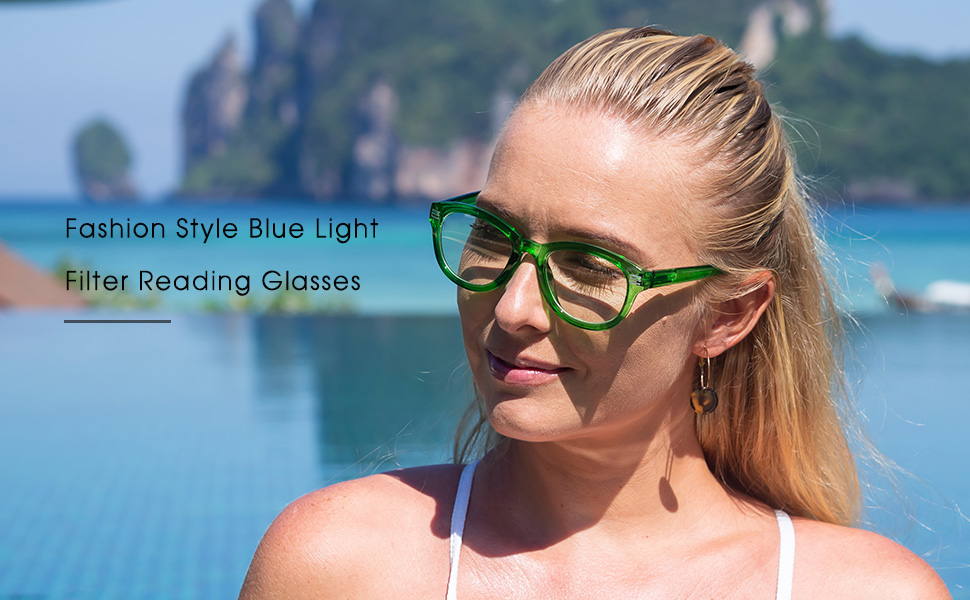 Blue light blocking reading glasses
