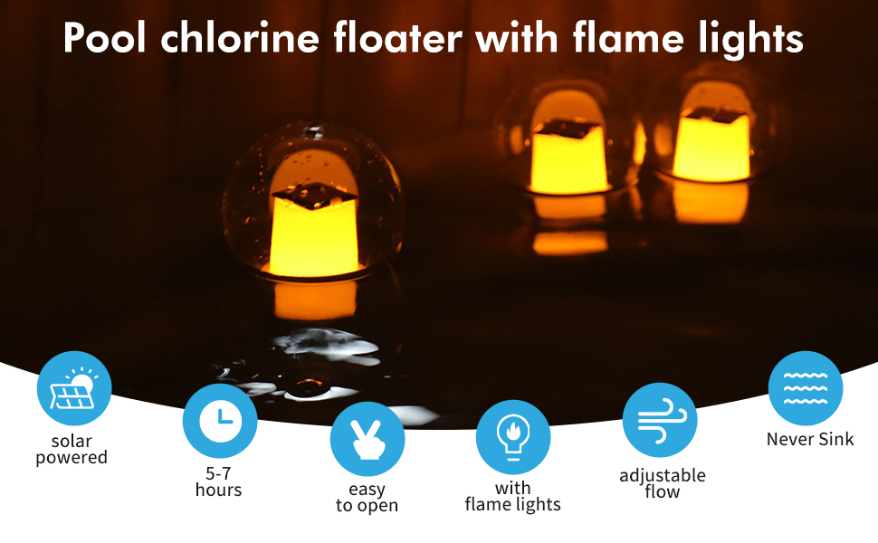 Pool Chlorine Floater,Solar Floating Chlorine Dispenser for