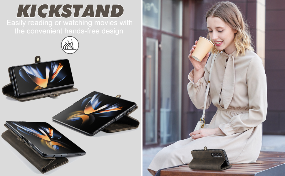 Samsung Galaxy Z Fold 4 Wallet Case with S Pen Holder Card