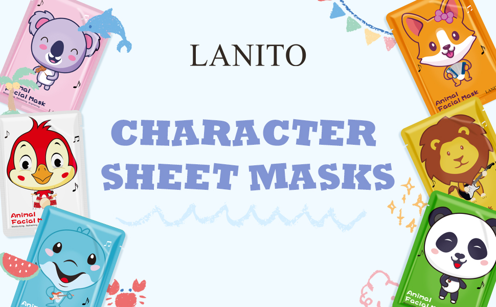LANITO Animal Spa Masks Character Sheet Masks Kids