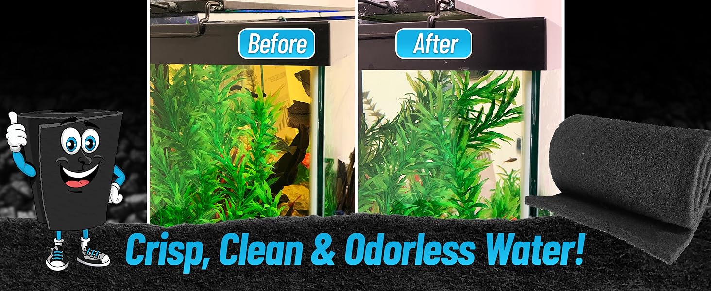 Aquarium Carbon Pad Cut to Fit Carbon Infused Filter Pad