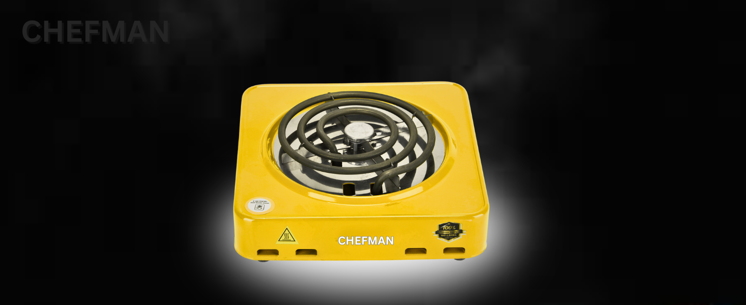 Chefman Electric Hot Plate Cooktop Stove Yellow colour