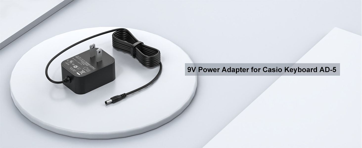DC 9V for Casio Keyboard Power Cord compatible with Casio