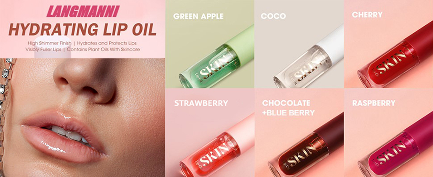 LANGMANNI NoSticky Lip Gloss/Balm Lip Care,Fruit Flavoured Lip Oil For