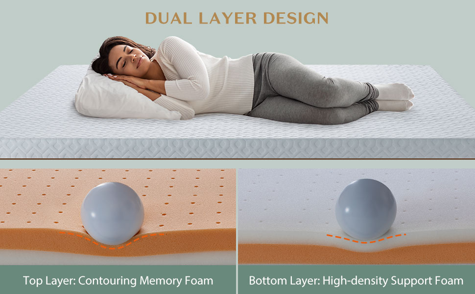 BedStory Mattress Topper Full Size, 2 Inch Copper Memory Foam Mattress