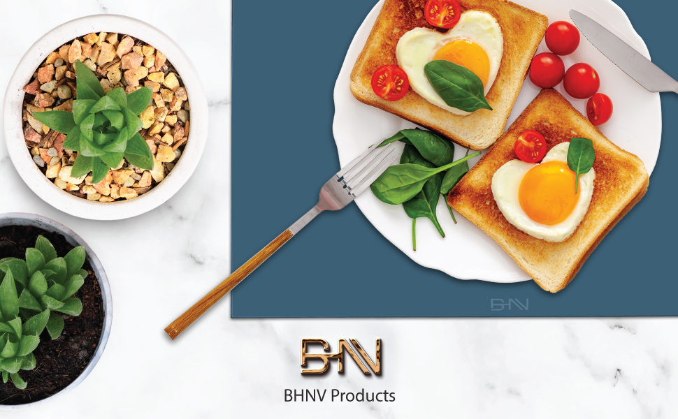 BHNV Square Placemats FlatLay Silicone Placemats for