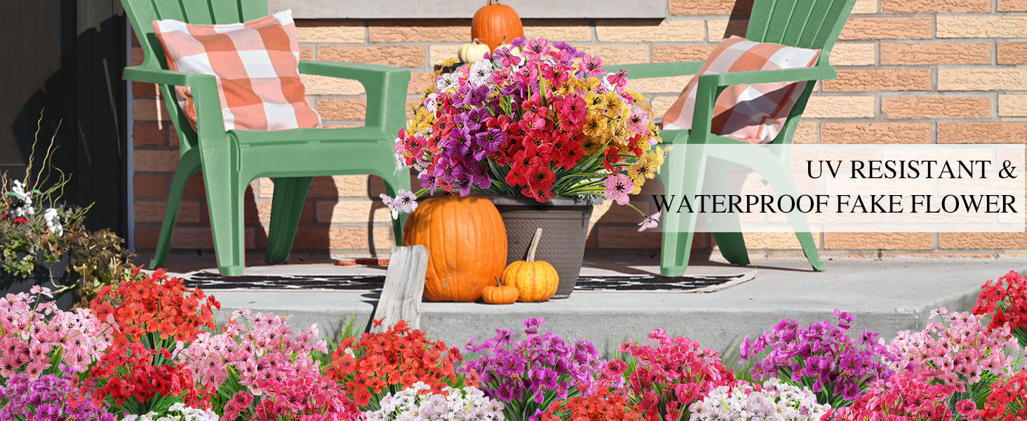 faux flowers for outdoor planters