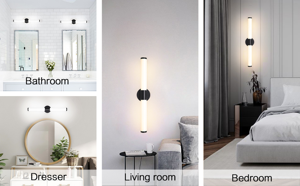 Dothan Home Bathroom LED Vanity Light, 3 Color & Dimmable