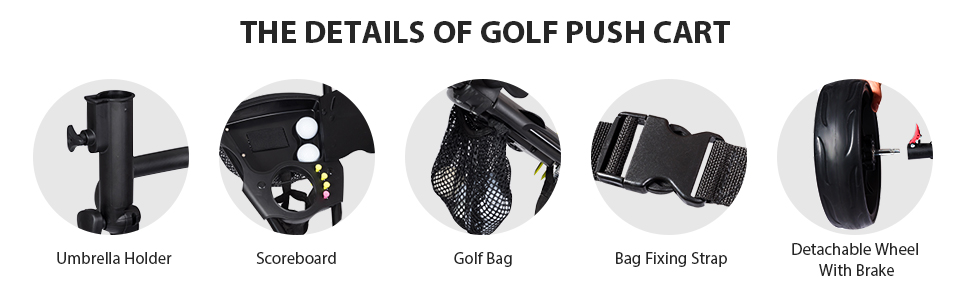 Costway 3 Wheel Golf Push Cart