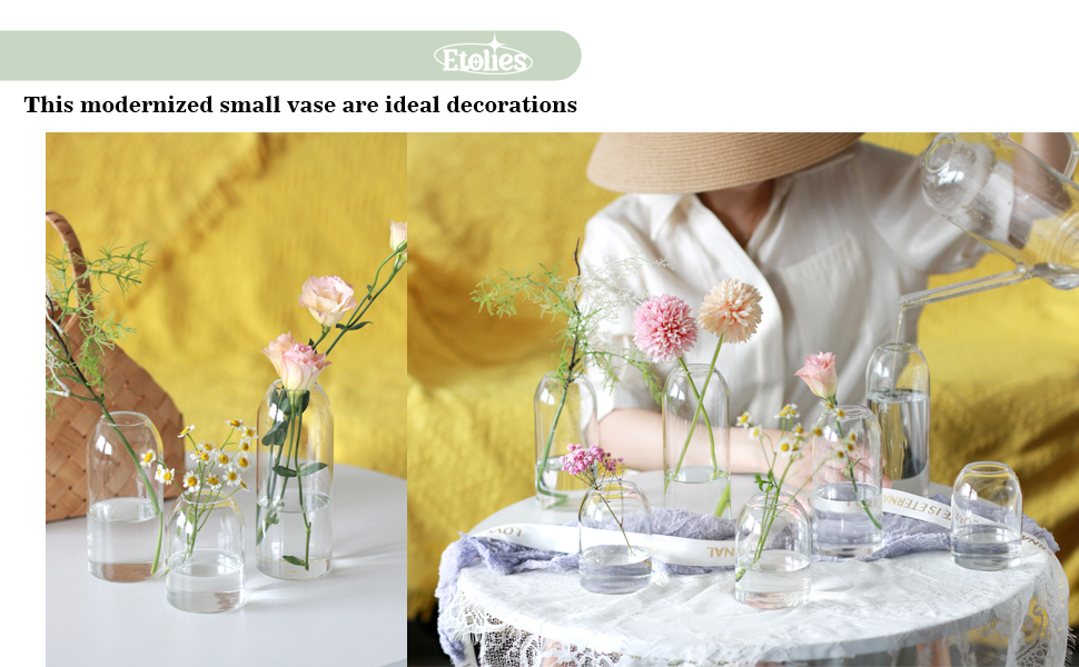 Etolies Glass Bud Vases in Bulk Set of 1... 13 glass bud vases set of 12