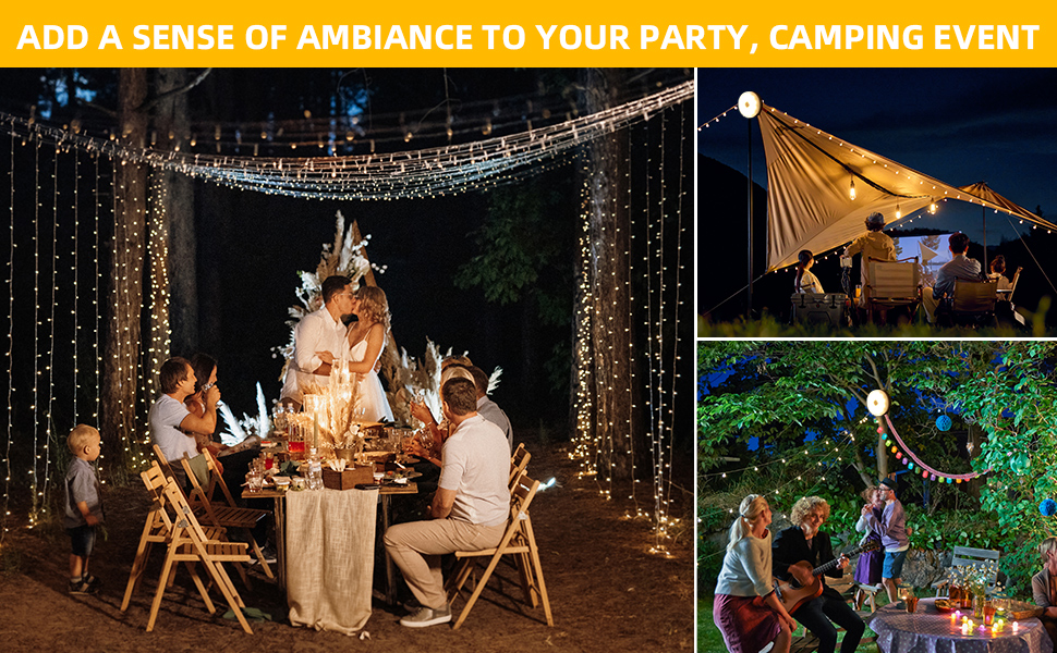 add a sense of ambiance to your party, camping event