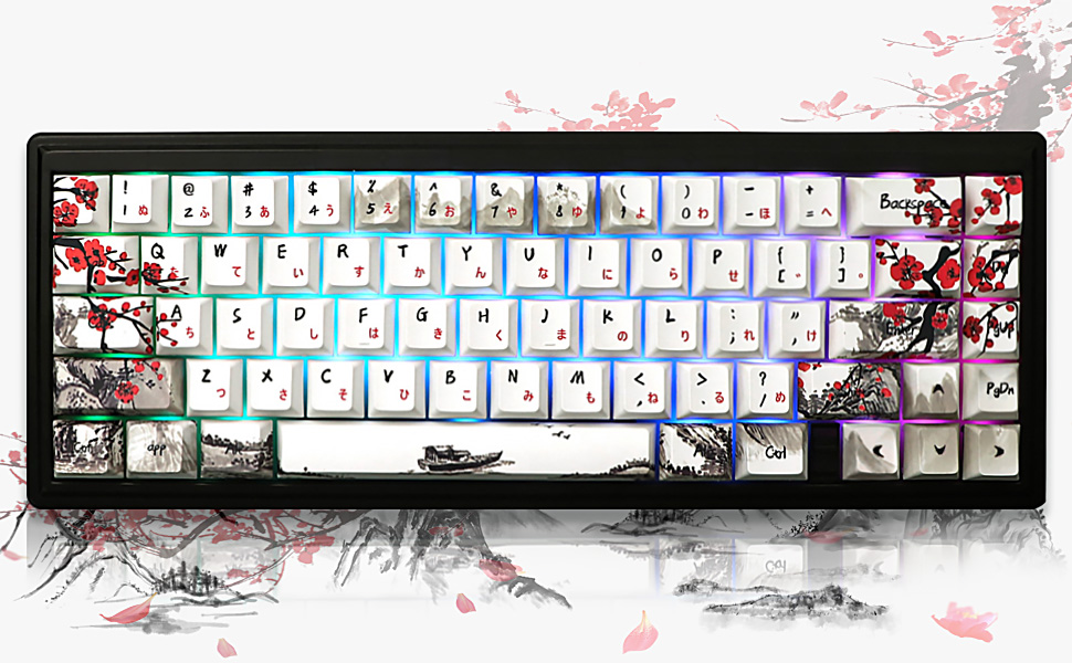 Amazon.com: JSJT Plum Blosoom Key Caps Japanese Keycaps 80