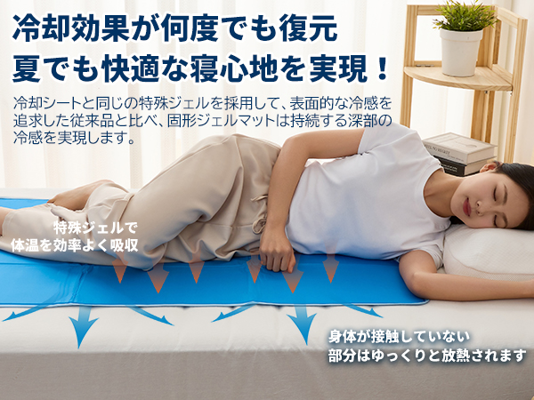 ２セット◆ひんやりマット 冷感 ジェルマット 接触冷感 50×150 枕マット付 ジェルマット ひんやりマット 枕用 24×34cm 冷却マット 冷感