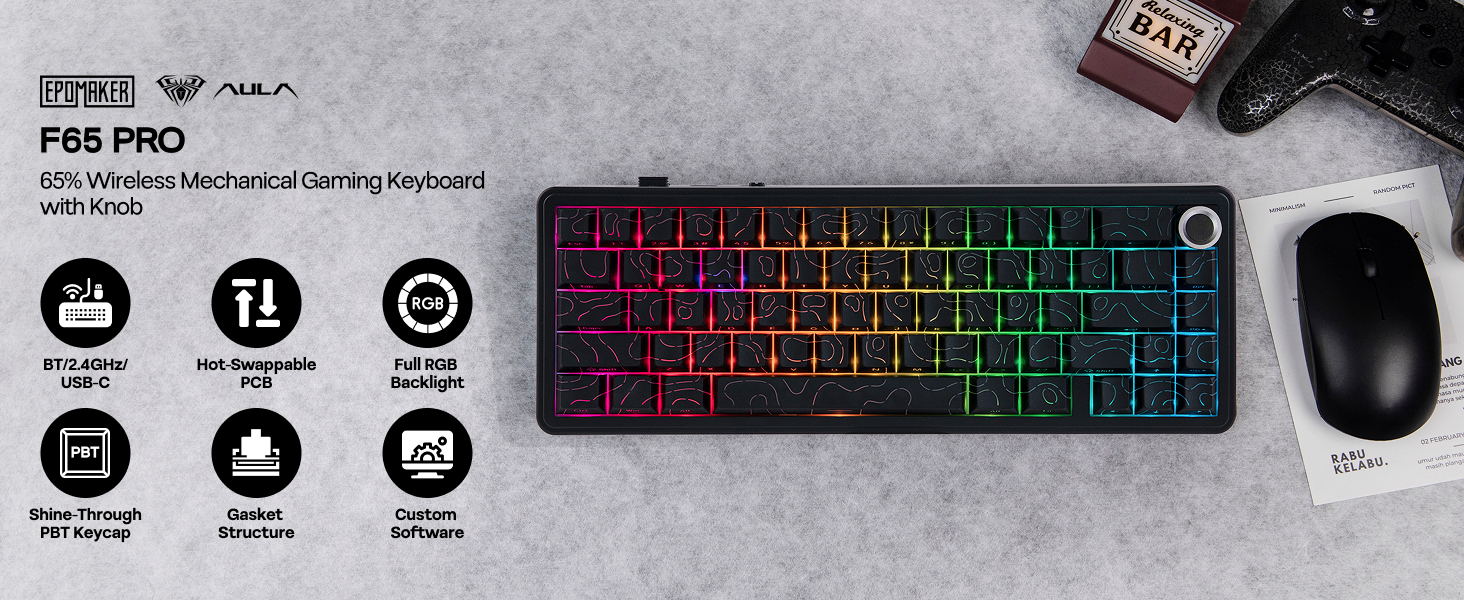 EPOMAKER X Aula F65 PRO Wireless Mechanical Gaming Keyboard