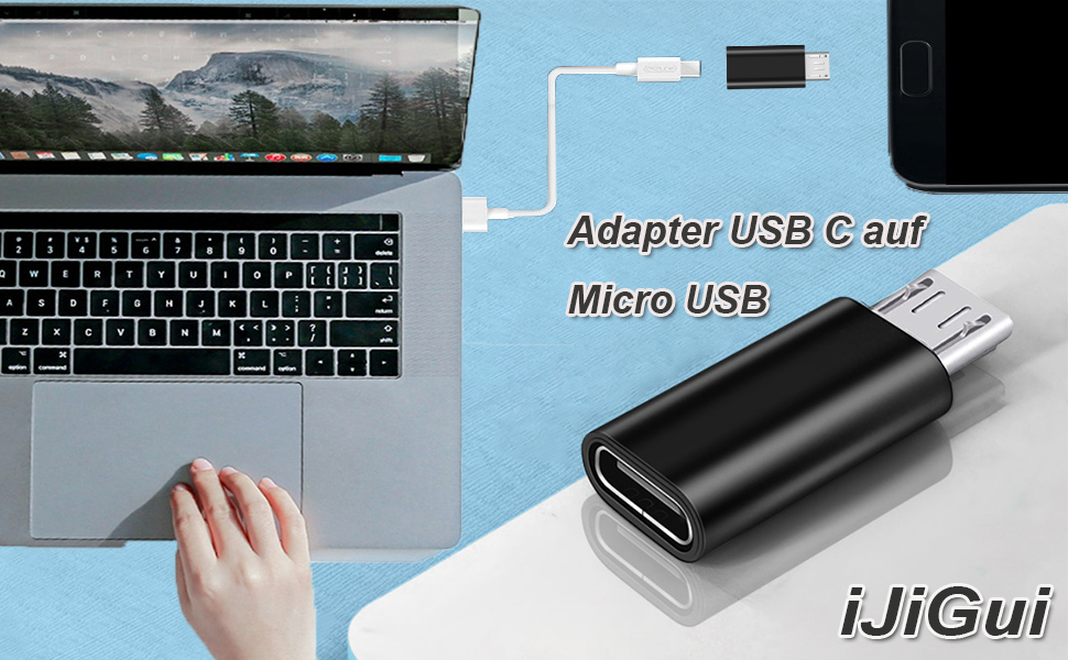 iJiGui Adapter USB C auf Micro USB, Micro USB auf USB C Adapter