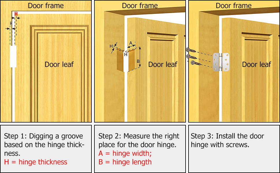 Pack of 2 goldenwarm Black Door Hinges 4 Inch Self Closing Spring Door