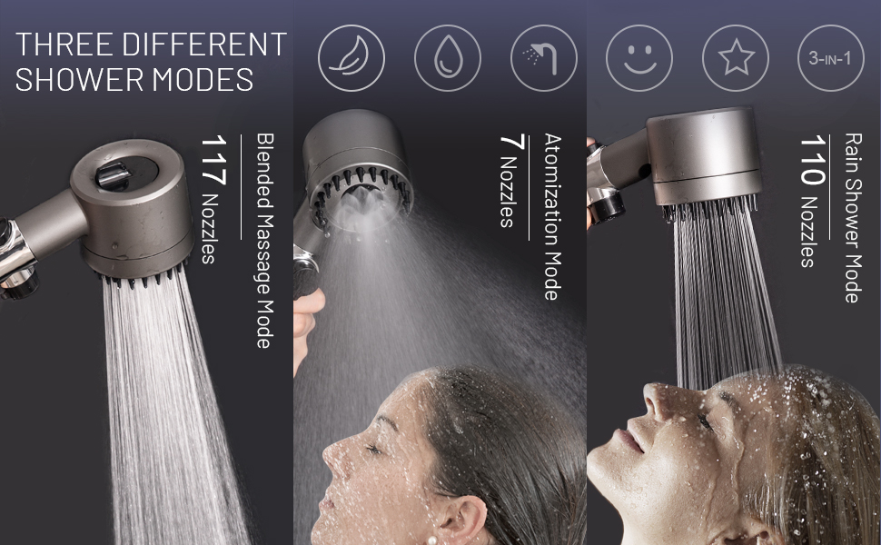 Shower Head with Handheld,Booster Hand Held Detachable Showerhead with