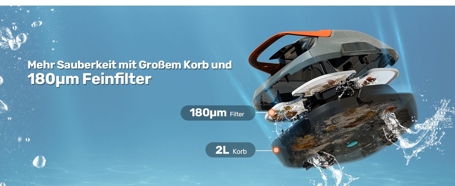 Gosvor Akku Poolsauger 90 Min Reinigungszeit, Einfach Bedienen, Selbstparkfunktion, Ideal für 80 ㎡ Oberirdische Pools | C72ee1e3 73f4 4202 B4a1 53794a5d5e95. CR0,0,1464,600 PT0 SX1464 V1