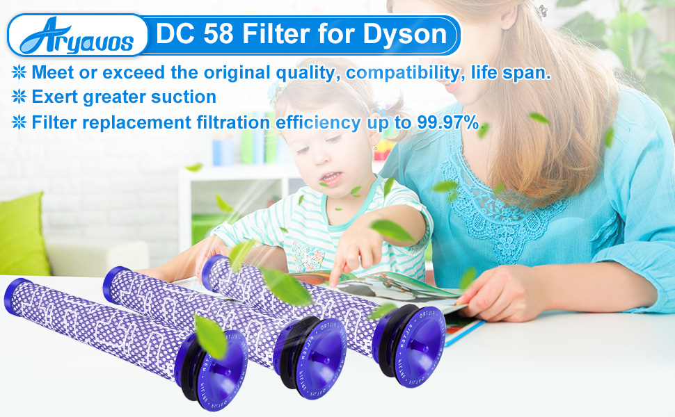 Aryavos 3 Stück Ersetzt Filter für Dyson V6 V7 V8, Waschbar