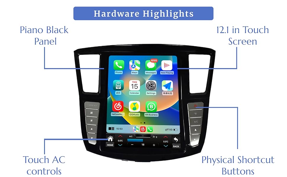 Car Radio Multi-Touch Screen for Infiniti JX QX60 Auto Electronics Multimedia Car DVD Player