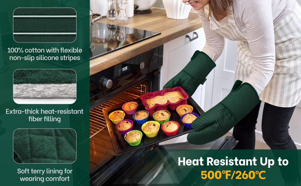 Oven mitts heat resistant