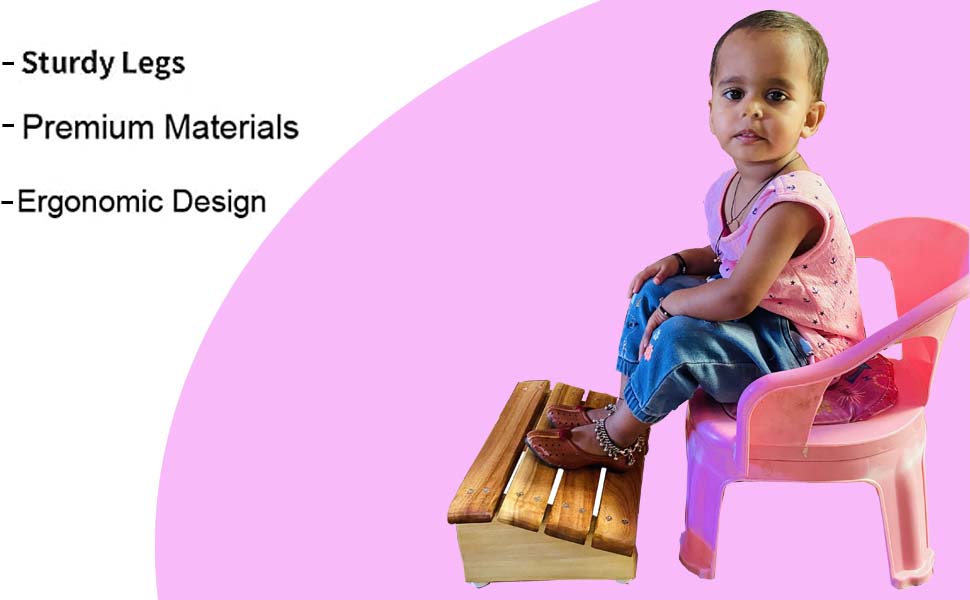 Dantawood Chair Foot Rest for Office in Natural Pine Wood Under Desk